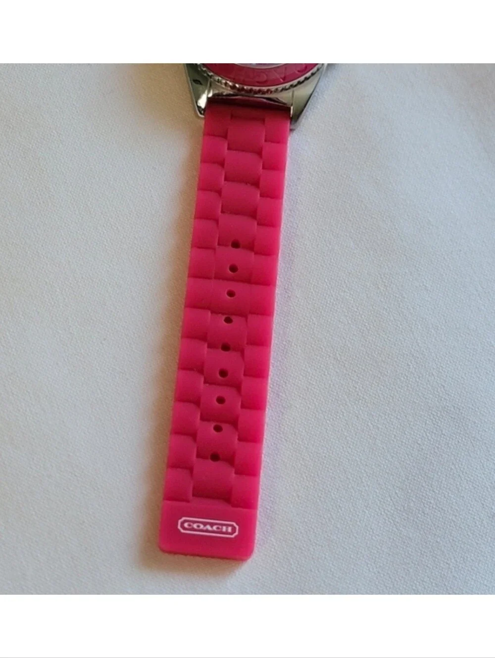 Coach Andee Pink Silicone Stainless Steel Watch Box Y2K NWOT